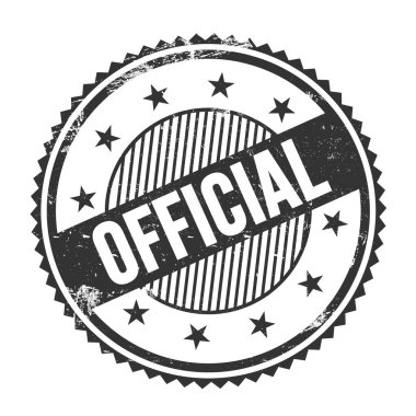 Siyah grungy zig zag kenarları üzerine yazılmış OFFICIAL metin pul yuvarlak.