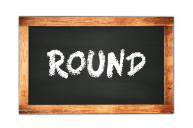 Siyah ahşap çerçeve okul tahtasına yazılmış yuvarlak metin.