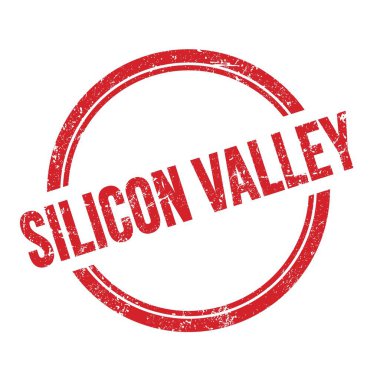 SILICON VALLEY kırmızı grungy vintage yuvarlak pul üzerine yazılmış metin.