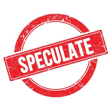 Kırmızı grungy yuvarlak vintage pul SPECULATE metin.