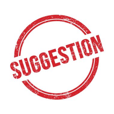 Kırmızı grungy vintage yuvarlak pul üzerine yazılmış SUGGESTION metin.