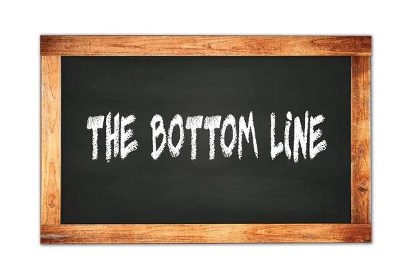 黑木框架学校黑板上的Bottom Line文字 — 图库照片