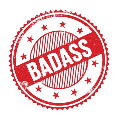 DASS metin kırmızı grungy zig zag kenarları yuvarlak pul üzerine yazılmış.