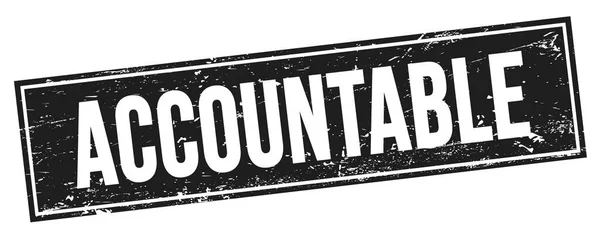Accountable Text Black Grungy Rectangle Stamp Sign — Stock Photo, Image