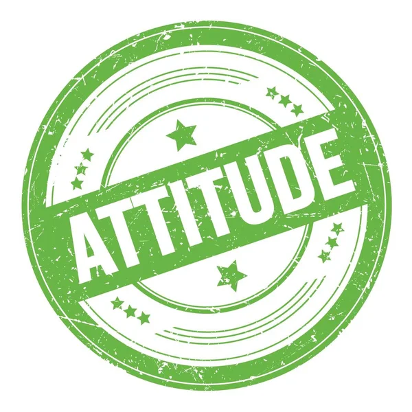 Attitude Szöveg Zöld Kerek Grungy Textúra Bélyegző — Stock Fotó