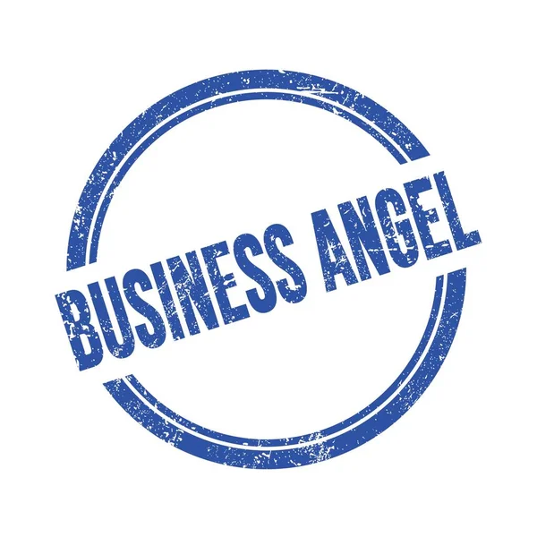 Business Angel Texte Écrit Sur Timbre Rond Vintage Grungy Bleu — Photo