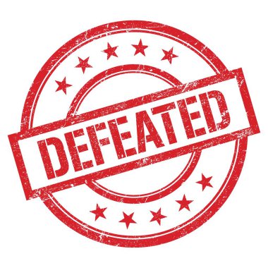 Yenilmiş metin kırmızı yuvarlak plastik damgayla yazılmış..