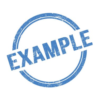 Mavi grungy vintage yuvarlak pul üzerine yazılmış EXAMPLE metin.