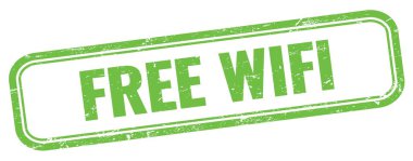 Yeşil grungy vintage dikdörtgen damgalı ücretsiz WIFI metin.