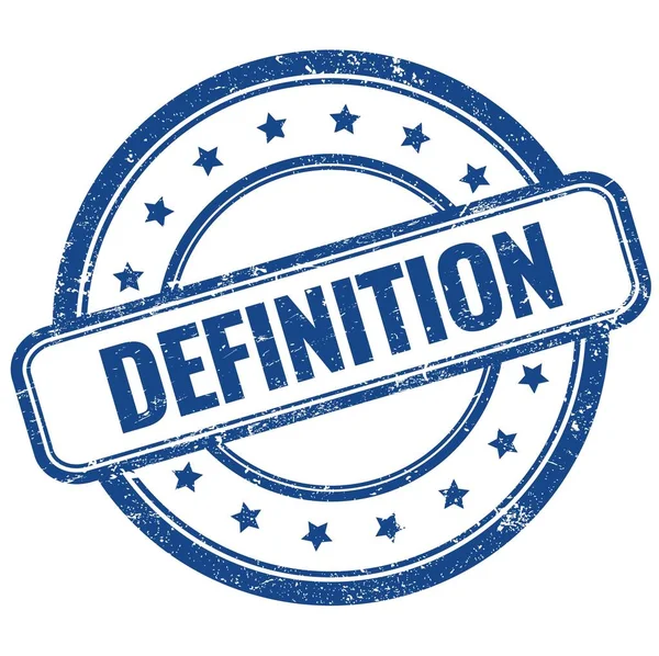 DEFINITION mavi vintage grungy yuvarlak kauçuk damga metin.