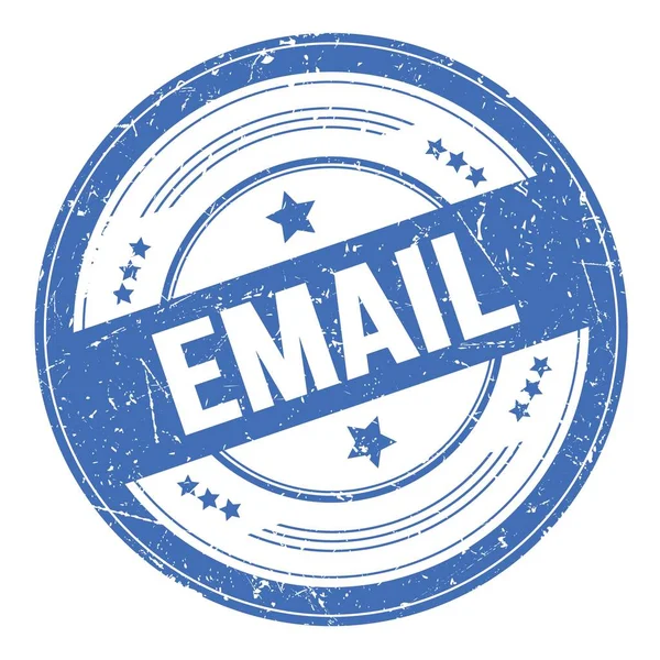 Email Tekst Niebieski Okrągły Grungy Tekstury Pieczęć — Zdjęcie stockowe
