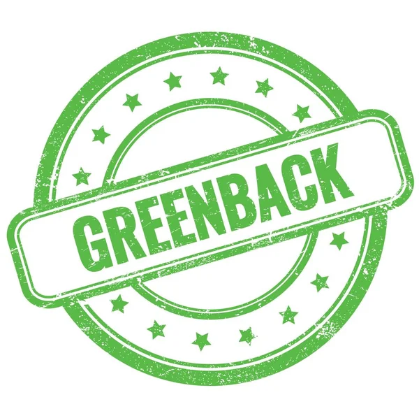 Greenback Testo Verde Vintage Grungy Timbro Gomma Rotonda — Foto Stock