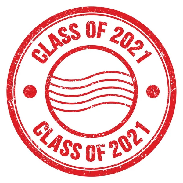 Klasse Von 2021 Wort Geschrieben Auf Rotem Rundem Poststempelschild — Stockfoto