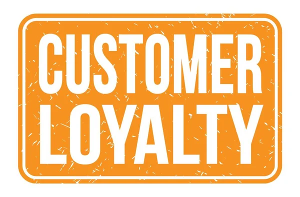 Cliente Loyalty Palabras Escritas Signo Del Sello Del Rectángulo Naranja — Foto de Stock