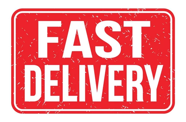 Fast Delivery Woorden Geschreven Rood Rechthoek Stempel Teken — Stockfoto