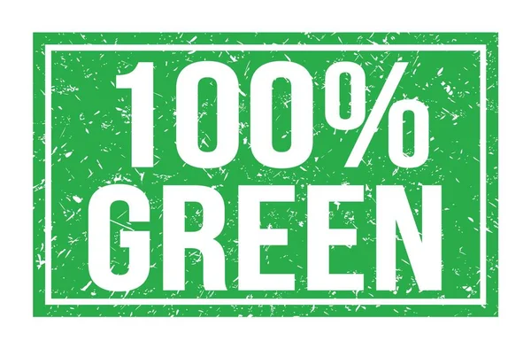 100 Verde Parole Scritte Sul Segno Del Timbro Rettangolo Verde — Foto Stock