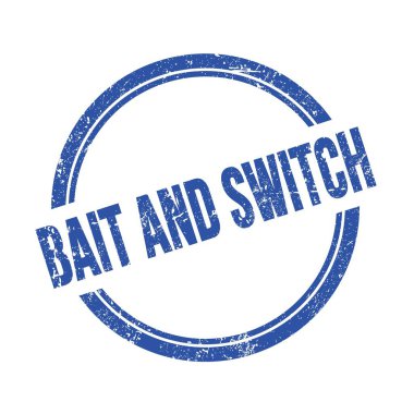 BAIT VE ŞİMDİ mavi grungy vintage yuvarlak pul üzerine yazılmış metin.