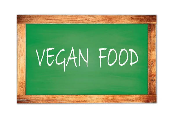 Vegan Food Tekst Geschreven Groen Houten Schoolbord — Stockfoto