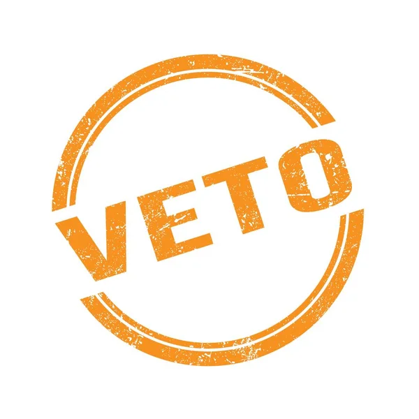 Testo Veto Scritto Arancio Grungy Vintage Timbro Rotondo — Foto Stock