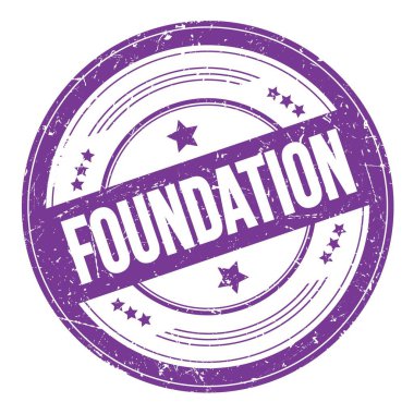 Mor çivit rengi, yuvarlak, kirli desen damgalı Kuruluş metni.