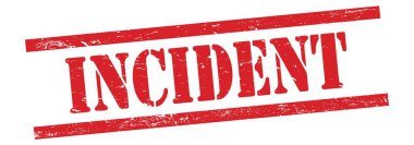 Kırmızı grungy vintage kauçuk damgalı olay metni.