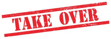 Kırmızı grungy dikdörtgen vintage damgalı metni devral.