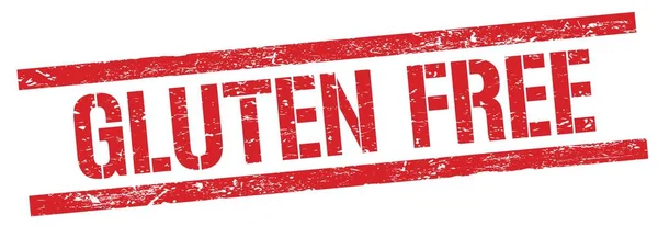 Gluten Free Text Red Grungy Rectangle Stamp Sign — Stock Photo, Image