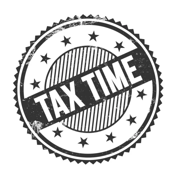 Текст Tax Time Написаний Чорному Круглому Штампі — стокове фото