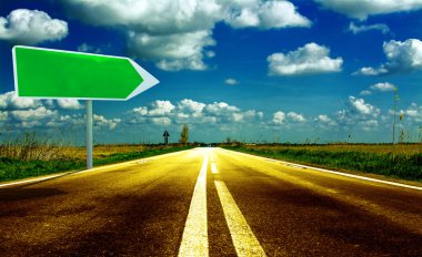 Parlak yol ve ok işareti