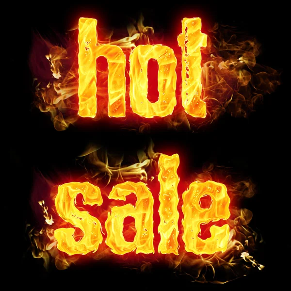 Fuego texto caliente venta —  Fotos de Stock