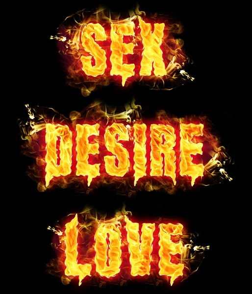 Fire Text Sex Desire Love — Stock Photo, Image