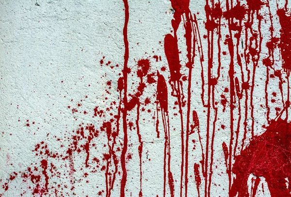 Blut an der weißen Wand — Stockfoto