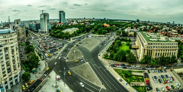 Widok z lotu ptaka Bukareszt - Plac zwycięstwa — Zdjęcie stockowe