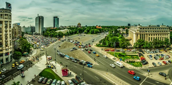 Widok z lotu ptaka Bukareszt - Plac zwycięstwa — Zdjęcie stockowe