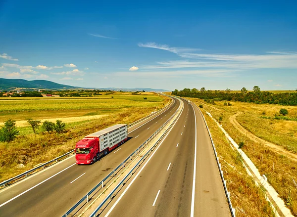 Camion in marcia sulla Highway — Foto Stock