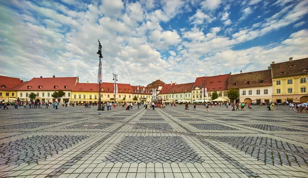 Wielki plac w mieście Sibiu — Zdjęcie stockowe