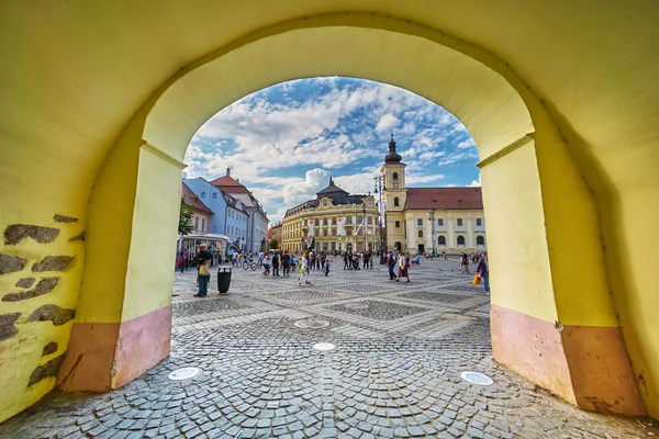 Sibiu Archway widok — Zdjęcie stockowe