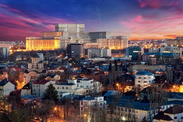 Letecký pohled na Bukurešť — Stock fotografie