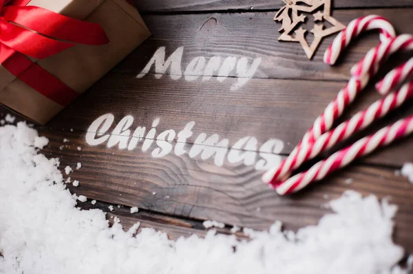 Kerstcadeaudoos Met Decoratie — Stockfoto