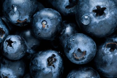 Taze yaban mersini ve damlacıklı makro fotoğrafçılık