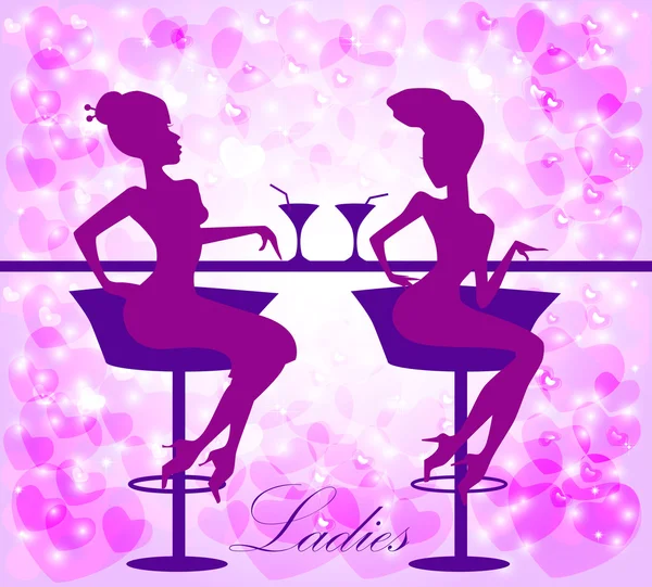 Ladies in cafe — Stock Vector