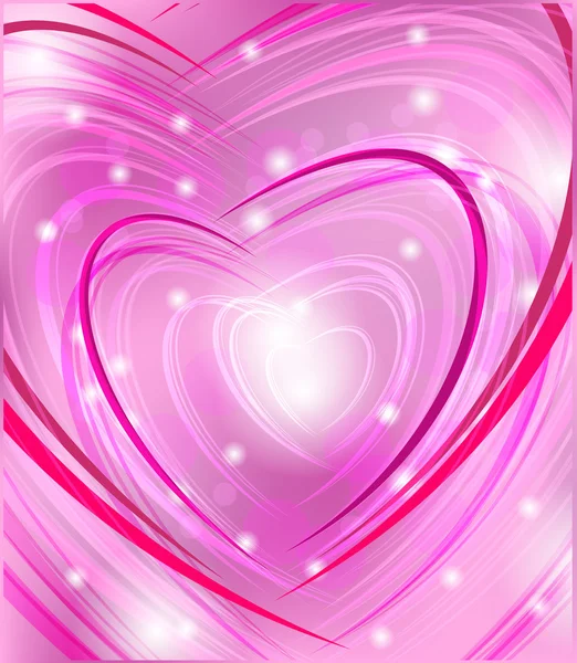 Fondo con corazones rosados — Vector de stock