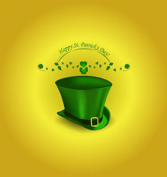 Día de San Patricio sombrero verde — Vector de stock