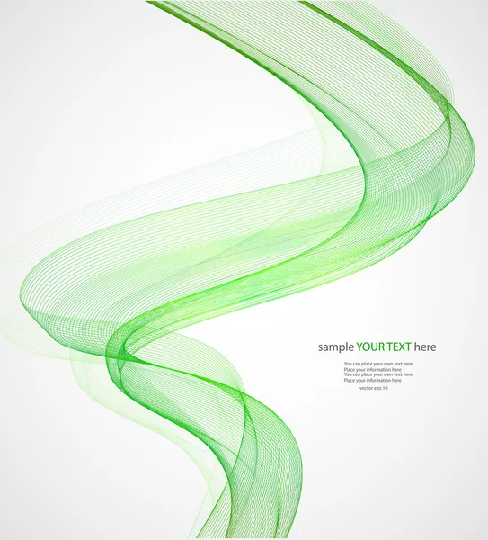 Gröna vågor på grå bakgrund — Stock vektor