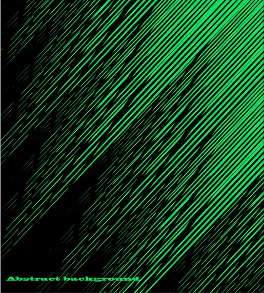Zwarte achtergrond met groene lijnen — Stockvector