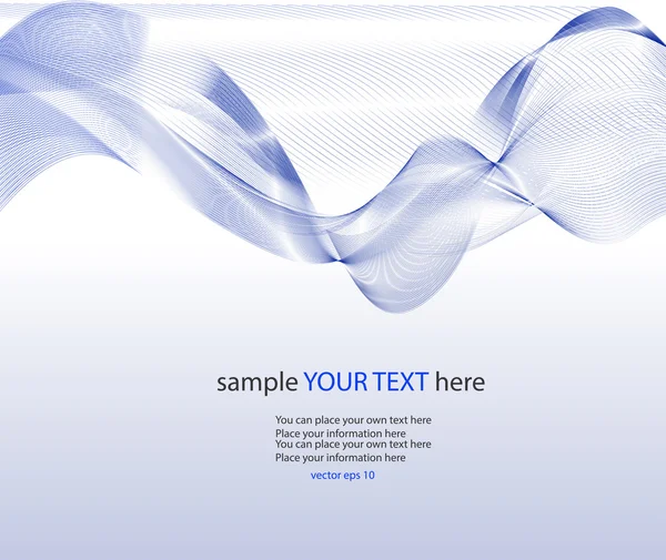 青色の背景に抽象的な波 — ストックベクタ