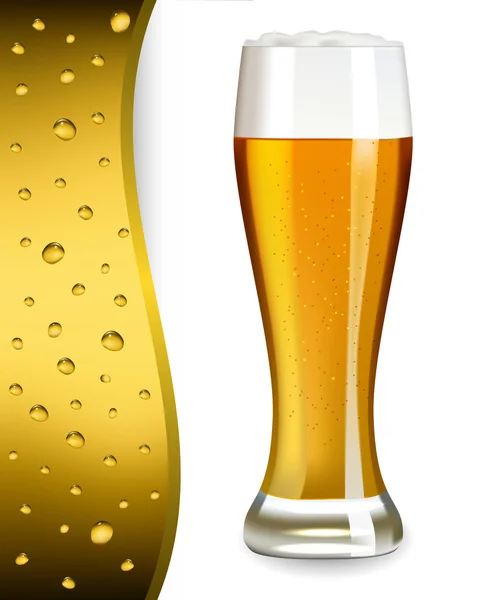 Glas öl på gul bakgrund Stockillustration