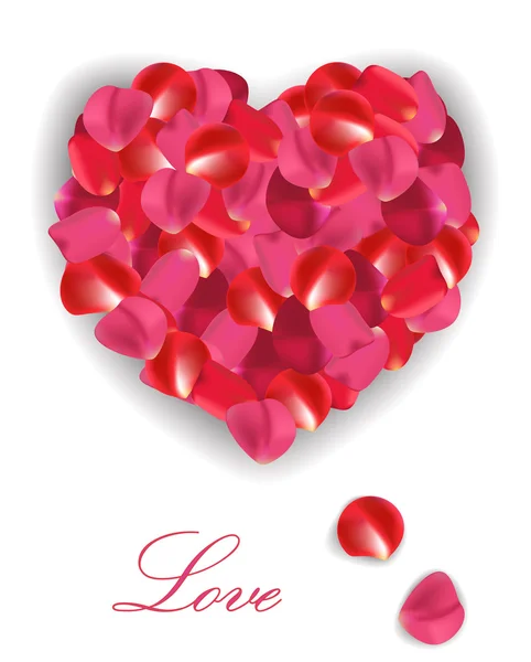 Hjärtat från röda rosenblad Royaltyfria illustrationer