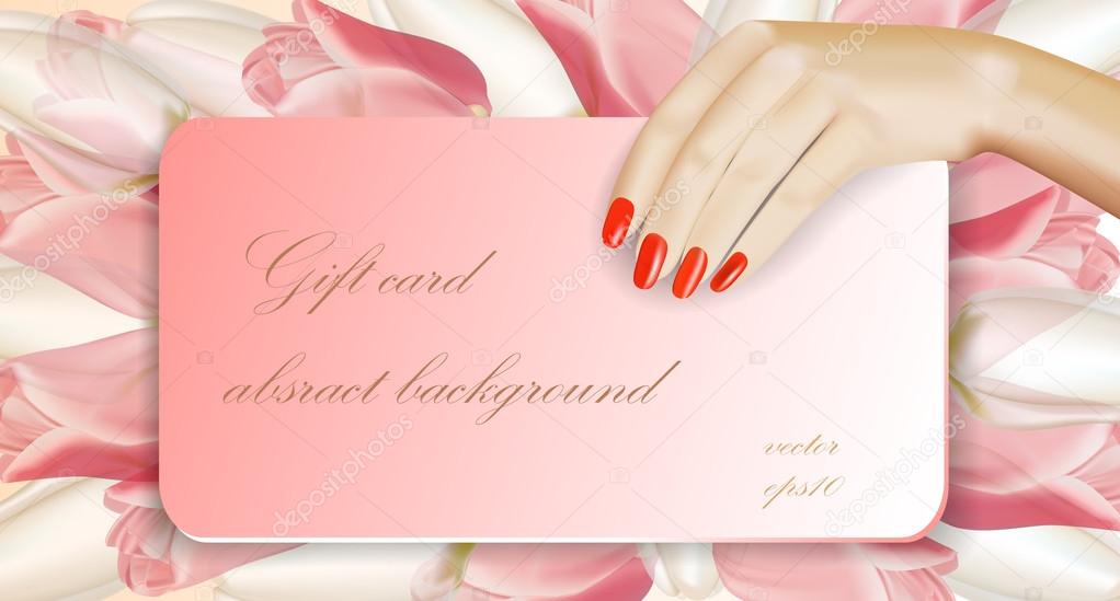 Gift card, floral background