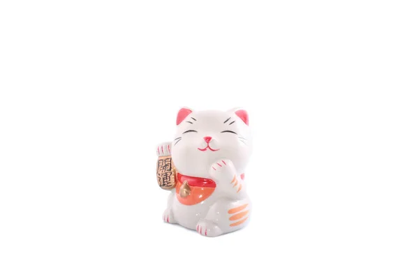 Fortune Cat Chinees Isolated White Background — Stock Photo, Image